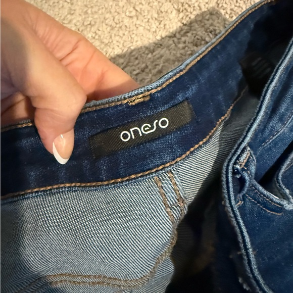 Women's Dark Blue Wide Leg Jeans - Picture 4 of 4